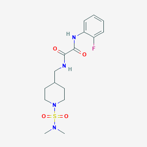 molecular formula C16H23FN4O4S B2979498 N-[{[1-(二甲基氨磺酰基)哌啶-4-基]甲基}-N'-(2-氟苯基)乙二酰胺 CAS No. 2097928-04-4