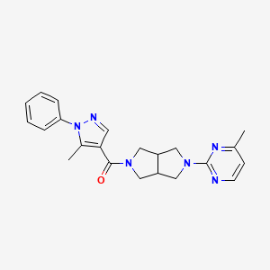 molecular formula C22H24N6O B2979501 (5-Methyl-1-phenylpyrazol-4-yl)-[2-(4-methylpyrimidin-2-yl)-1,3,3a,4,6,6a-hexahydropyrrolo[3,4-c]pyrrol-5-yl]methanone CAS No. 2415542-34-4
