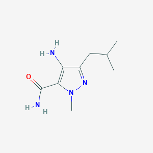 molecular formula C9H16N4O B2979505 4-amino-1-methyl-3-(2-methylpropyl)-1H-pyrazole-5-carboxamide CAS No. 268204-00-8