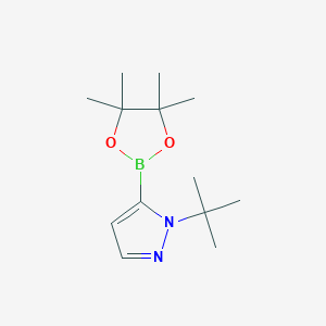 molecular formula C13H23BN2O2 B2979510 1-tert-butyl-5-(tetramethyl-1,3,2-dioxaborolan-2-yl)-1H-pyrazole CAS No. 1876473-38-9