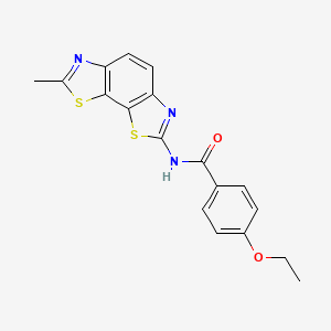 molecular formula C18H15N3O2S2 B2979525 4-ethoxy-N-(7-methyl-[1,3]thiazolo[4,5-g][1,3]benzothiazol-2-yl)benzamide CAS No. 361158-91-0