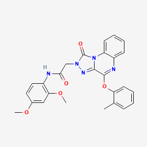 molecular formula C26H23N5O5 B2979534 N-(2,4-dimethoxyphenyl)-2-(1-oxo-4-(o-tolyloxy)-[1,2,4]triazolo[4,3-a]quinoxalin-2(1H)-yl)acetamide CAS No. 1189683-80-4