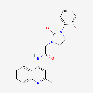 molecular formula C21H19FN4O2 B2979538 2-(3-(2-fluorophenyl)-2-oxoimidazolidin-1-yl)-N-(2-methylquinolin-4-yl)acetamide CAS No. 1286724-64-8