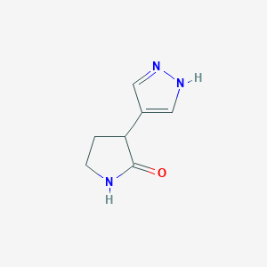 molecular formula C7H9N3O B2979542 3-(1H-吡唑-4-基)吡咯烷-2-酮 CAS No. 2357159-37-4