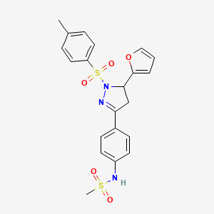 N-(4-(5-(furan-2-yl)-1-tosyl-4,5-dihydro-1H-pyrazol-3-yl)phenyl)methanesulfonamide