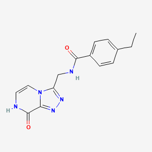 molecular formula C15H15N5O2 B2979546 4-ethyl-N-((8-hydroxy-[1,2,4]triazolo[4,3-a]pyrazin-3-yl)methyl)benzamide CAS No. 2034325-69-2