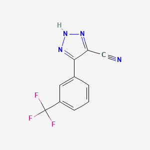 molecular formula C10H5F3N4 B2979551 4-[3-(trifluoromethyl)phenyl]-1H-1,2,3-triazole-5-carbonitrile CAS No. 1047724-33-3