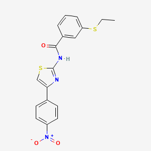 molecular formula C18H15N3O3S2 B2979555 3-(ethylthio)-N-(4-(4-nitrophenyl)thiazol-2-yl)benzamide CAS No. 922817-75-2