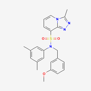 molecular formula C23H24N4O3S B2979557 N-{6-[(4-fluorophenyl)sulfonyl]-1,3-dimethyl-2-oxo-2,3-dihydro-1H-benzimidazol-5-yl}acetamide CAS No. 1251615-72-1