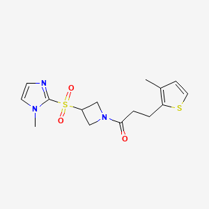 1-(3-((1-methyl-1H-imidazol-2-yl)sulfonyl)azetidin-1-yl)-3-(3-methylthiophen-2-yl)propan-1-one