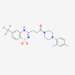 3-{3-[4-(2,4-dimethylphenyl)piperazin-1-yl]-3-oxopropyl}-6-(trifluoromethyl)-2H-1,2,4-benzothiadiazine 1,1-dioxide