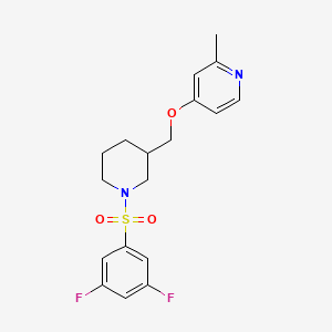 molecular formula C18H20F2N2O3S B2979567 4-[[1-(3,5-Difluorophenyl)sulfonylpiperidin-3-yl]methoxy]-2-methylpyridine CAS No. 2380061-88-9