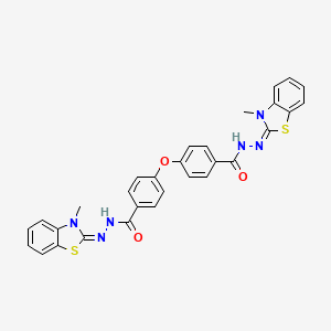 molecular formula C30H24N6O3S2 B2979576 (N'E,N'''E)-4,4'-氧代双(N'-(3-甲基苯并[d]噻唑-2(3H)-亚甲基)苯甲酰肼) CAS No. 391228-59-4