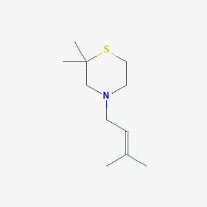 molecular formula C11H21NS B2979577 2,2-二甲基-4-(3-甲基丁-2-烯基)硫吗啉 CAS No. 1876536-02-5