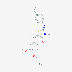 molecular formula C23H24N2O3S B297958 5-[4-(Allyloxy)-3-methoxybenzylidene]-2-[(4-ethylphenyl)imino]-3-methyl-1,3-thiazolidin-4-one 