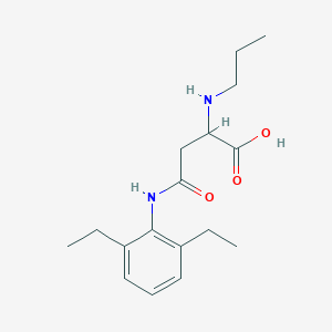 molecular formula C17H26N2O3 B2979584 4-((2,6-Diethylphenyl)amino)-4-oxo-2-(propylamino)butanoic acid CAS No. 1047683-04-4