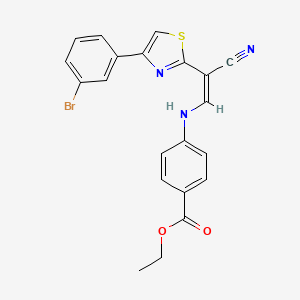 (Z)-ethyl 4-((2-(4-(3-bromophenyl)thiazol-2-yl)-2-cyanovinyl)amino)benzoate