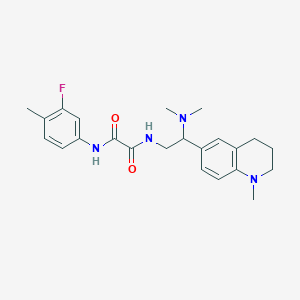 molecular formula C23H29FN4O2 B2979588 N1-(2-(dimethylamino)-2-(1-methyl-1,2,3,4-tetrahydroquinolin-6-yl)ethyl)-N2-(3-fluoro-4-methylphenyl)oxalamide CAS No. 921923-46-8