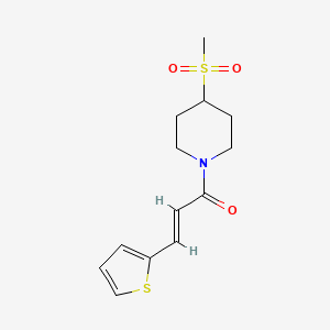 (E)-1-(4-(methylsulfonyl)piperidin-1-yl)-3-(thiophen-2-yl)prop-2-en-1-one