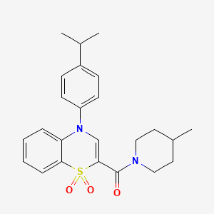 (4-(4-isopropylphenyl)-1,1-dioxido-4H-benzo[b][1,4]thiazin-2-yl)(4-methylpiperidin-1-yl)methanone