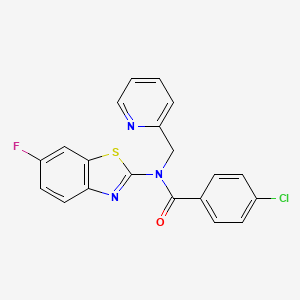 4-chloro-N-(6-fluorobenzo[d]thiazol-2-yl)-N-(pyridin-2-ylmethyl)benzamide