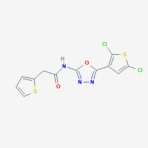 N-(5-(2,5-dichlorothiophen-3-yl)-1,3,4-oxadiazol-2-yl)-2-(thiophen-2-yl)acetamide