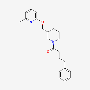 molecular formula C22H28N2O2 B2979618 1-[3-[(6-Methylpyridin-2-yl)oxymethyl]piperidin-1-yl]-4-phenylbutan-1-one CAS No. 2379986-74-8