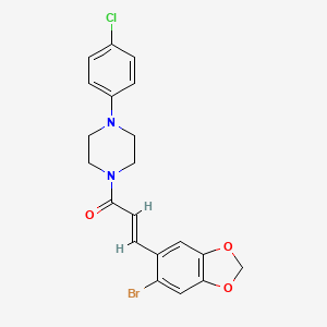 molecular formula C20H18BrClN2O3 B2979623 (E)-3-(6-溴-1,3-苯并二氧杂环-5-基)-1-[4-(4-氯苯基)哌嗪基]-2-丙烯-1-酮 CAS No. 478078-52-3