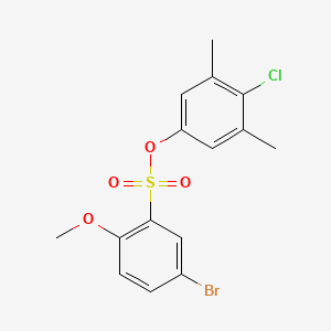 molecular formula C15H14BrClO4S B2979634 (4-氯-3,5-二甲基苯基) 5-溴-2-甲氧基苯磺酸酯 CAS No. 2415465-29-9