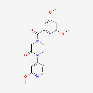 molecular formula C19H21N3O5 B2979635 4-(3,5-Dimethoxybenzoyl)-1-(2-methoxypyridin-4-yl)piperazin-2-one CAS No. 2380097-16-3