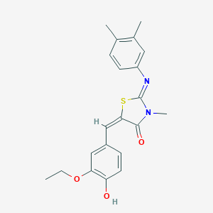 (2E,5E)-2-[(3,4-dimethylphenyl)imino]-5-(3-ethoxy-4-hydroxybenzylidene)-3-methyl-1,3-thiazolidin-4-one