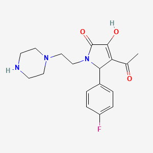 4-Acetyl-5-(4-fluoro-phenyl)-3-hydroxy-1-(2-pipezin-1-yl-ethyl)-1,5-dihydro-pyrrol-2-one