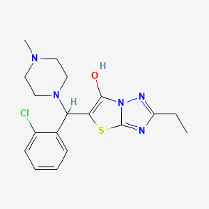 molecular formula C18H22ClN5OS B2979645 5-((2-Chlorophenyl)(4-methylpiperazin-1-yl)methyl)-2-ethylthiazolo[3,2-b][1,2,4]triazol-6-ol CAS No. 887219-35-4