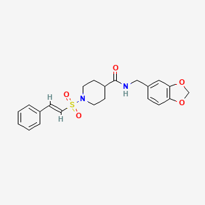 N-(1,3-benzodioxol-5-ylmethyl)-1-[(E)-2-phenylethenyl]sulfonylpiperidine-4-carboxamide