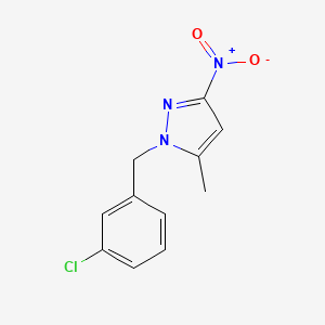 molecular formula C11H10ClN3O2 B2979676 1-(3-Chloro-benzyl)-5-methyl-3-nitro-1H-pyrazole CAS No. 1001566-82-0