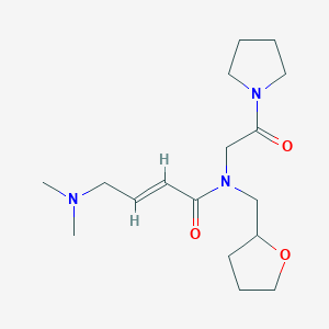 (E)-4-(Dimethylamino)-N-(oxolan-2-ylmethyl)-N-(2-oxo-2-pyrrolidin-1-ylethyl)but-2-enamide