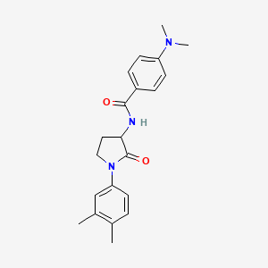 4-(dimethylamino)-N-[1-(3,4-dimethylphenyl)-2-oxopyrrolidin-3-yl]benzamide