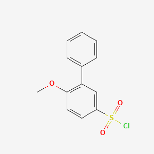 molecular formula C13H11ClO3S B2979690 4-Methoxy-3-phenylbenzene-1-sulfonyl chloride CAS No. 856796-84-4