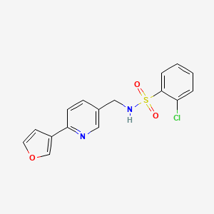 2-chloro-N-((6-(furan-3-yl)pyridin-3-yl)methyl)benzenesulfonamide