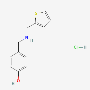 molecular formula C12H14ClNOS B2979696 4-{[(2-Thienylmethyl)amino]methyl}benzenol hydrachloride CAS No. 300704-10-3