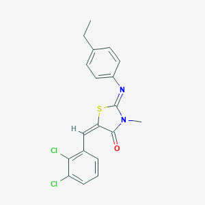 molecular formula C19H16Cl2N2OS B297970 (2E,5E)-5-(2,3-dichlorobenzylidene)-2-[(4-ethylphenyl)imino]-3-methyl-1,3-thiazolidin-4-one 
