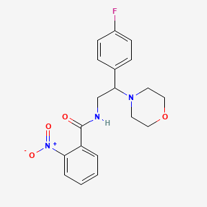 molecular formula C19H20FN3O4 B2979701 N-[2-(4-fluorophenyl)-2-morpholin-4-ylethyl]-2-nitrobenzamide CAS No. 850549-34-7