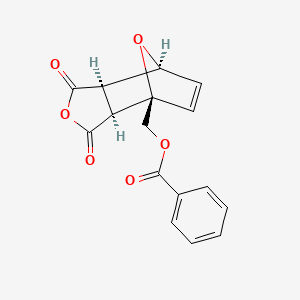 molecular formula C16H12O6 B2979702 exo-cis-(+/-)-1-(Benzyloxymethyl)-7-oxabicyclo[2.2.1]hept-5-en-2,3-dicarboxylic anhydride CAS No. 1418113-91-3