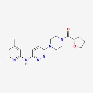 molecular formula C19H24N6O2 B2979703 (4-(6-((4-Methylpyridin-2-yl)amino)pyridazin-3-yl)piperazin-1-yl)(tetrahydrofuran-2-yl)methanone CAS No. 1040646-33-0