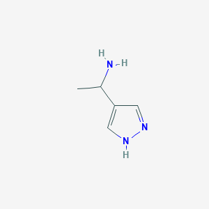 molecular formula C5H9N3 B2979706 1-(1H-吡唑-4-基)乙胺 CAS No. 1340143-61-4