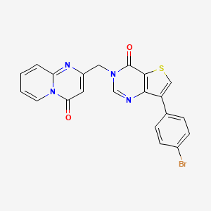 molecular formula C21H13BrN4O2S B2979712 2-{[7-(4-bromophenyl)-4-oxothieno[3,2-d]pyrimidin-3(4H)-yl]methyl}-4H-pyrido[1,2-a]pyrimidin-4-one CAS No. 1207036-12-1