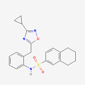 N-(2-((3-cyclopropyl-1,2,4-oxadiazol-5-yl)methyl)phenyl)-5,6,7,8-tetrahydronaphthalene-2-sulfonamide
