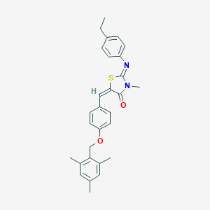 molecular formula C29H30N2O2S B297972 2-[(4-Ethylphenyl)imino]-5-[4-(mesitylmethoxy)benzylidene]-3-methyl-1,3-thiazolidin-4-one 
