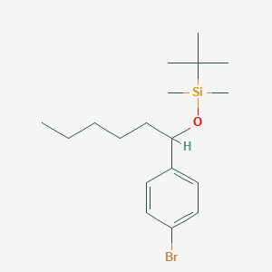 molecular formula C18H31BrOSi B2979732 ((1-(4-Bromophenyl)hexyl)oxy)(tert-butyl)dimethylsilane CAS No. 836643-56-2