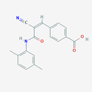 molecular formula C19H16N2O3 B2979736 4-[(Z)-2-Cyano-3-(2,5-dimethylanilino)-3-oxoprop-1-enyl]benzoic acid CAS No. 745068-30-8